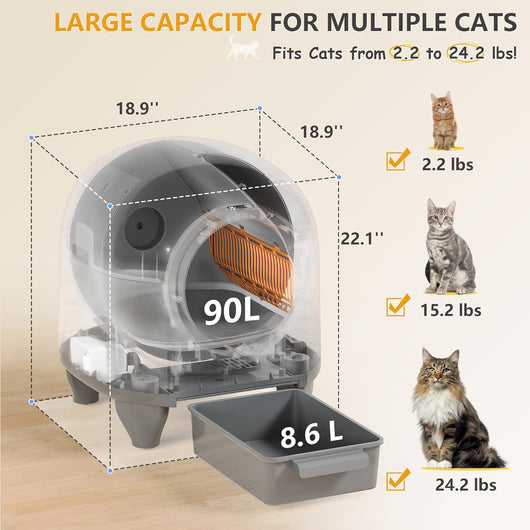 PurifyPaws™ Smart Self-Cleaning Litter Box – Odor-Free, Hands-Free, Fully Automatic
