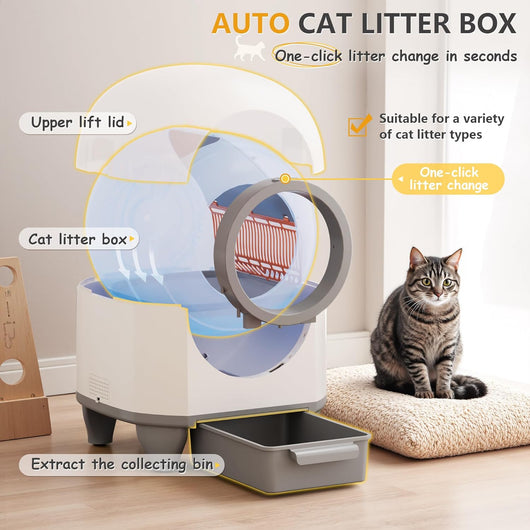 PurifyPaws™ Smart Self-Cleaning Litter Box – Odor-Free, Hands-Free, Fully Automatic